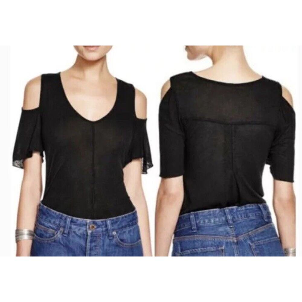 FREE PEOPLE Bittersweet Black Cold Shoulder Women’s Size XSmall XS